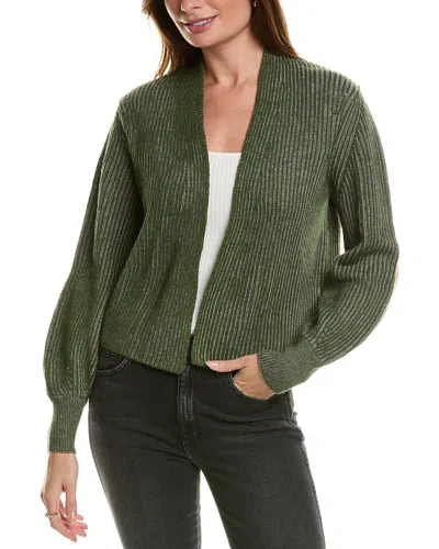 Forte Cashmere Plaited Wool & Cashmere-blend Cardigan In Green