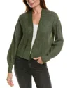 Forte Cashmere Plaited Wool & Cashmere-blend Cardigan In Green