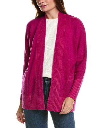 Forte Cashmere Plaited Wool & Cashmere-blend Cardigan In Purple