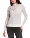 Forte Cashmere Plaited Zip Collar Turtleneck Cashmere Sweater In Multi