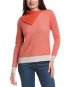 Forte Cashmere Plaited Zip Collar Turtleneck Cashmere Sweater In Red