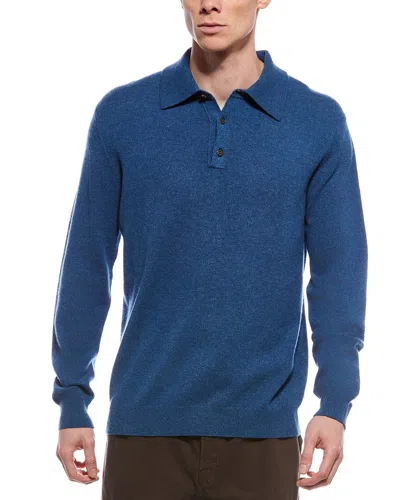 Forte Cashmere Polo Cashmere Sweater In Blue
