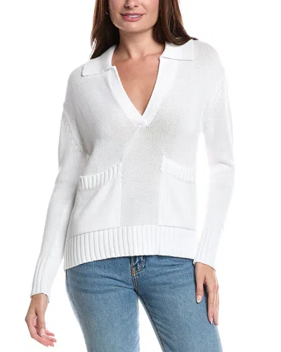 Forte Cashmere Polo Sweater In White