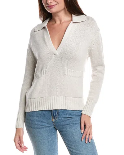 Forte Cashmere Polo Sweater In White
