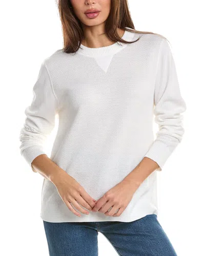 Forte Cashmere Pop Trim Cashmere-blend Sweatshirt In White