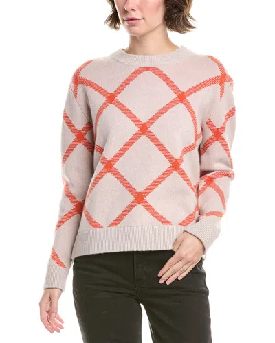 Forte Cashmere Reversible Bias Plaid Cashmere Sweater In Multi