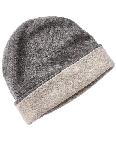 Forte Cashmere Reversible Jersey Cashmere Skull Cap In Gray