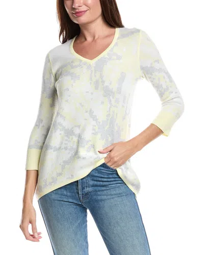Forte Cashmere Reversible Starburst High-low Cashmere-blend Sweater In Yellow