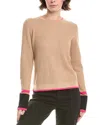 Forte Cashmere Rib Crewneck Sweater In Brown