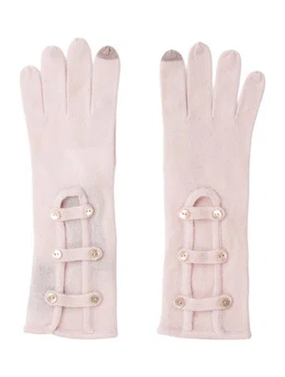 Pre-owned Forte Cashmere Rib Knit Gloves In Pink