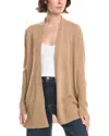 Forte Cashmere Rib Trim Cashmere Cardigan In Brown