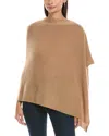 Forte Cashmere Rib Trim Cashmere Poncho In Brown
