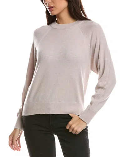 Forte Cashmere Rib Trim Cashmere Sweatshirt In Brown