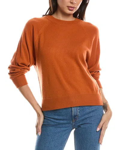 Forte Cashmere Rib Trim Cashmere Sweatshirt In Brown