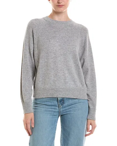 Forte Cashmere Rib Trim Cashmere Sweatshirt In Gray