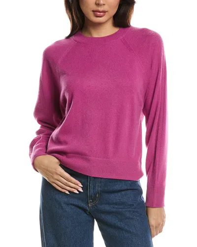 Forte Cashmere Rib Trim Cashmere Sweatshirt In Pink