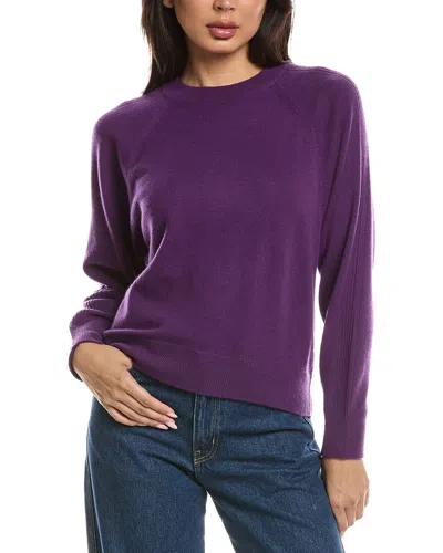 Forte Cashmere Rib Trim Cashmere Sweatshirt In Purple