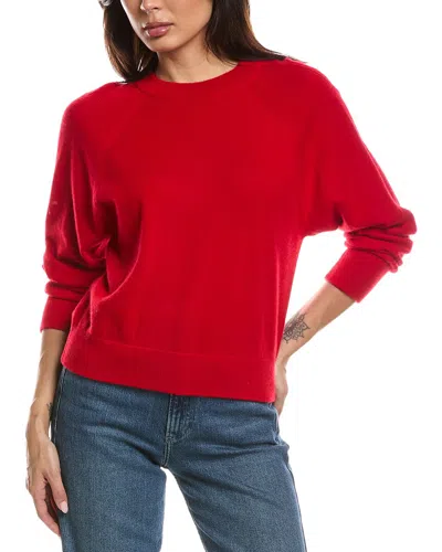 Forte Cashmere Rib Trim Cashmere Sweatshirt In Red