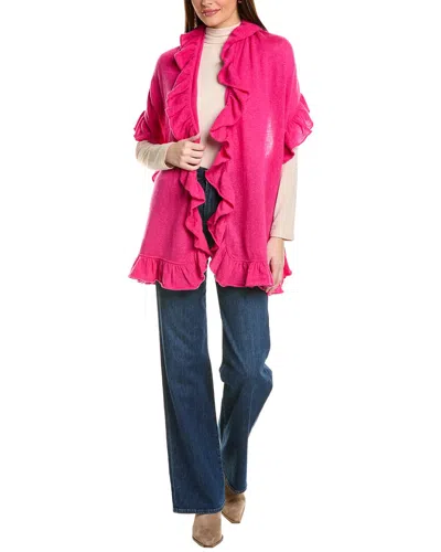 Forte Cashmere Ruffle Cashmere Wrap In Pink