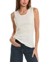 Forte Cashmere Seamed Silk & Cashmere-blend Tank In White