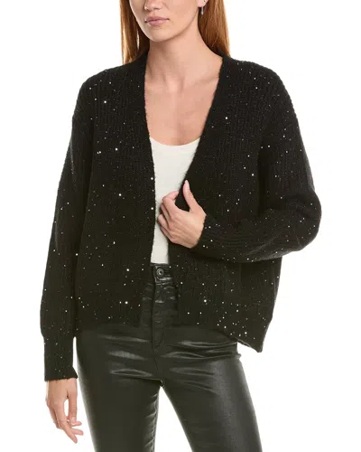 Forte Cashmere Sequin Mohair-blend Cardigan In Black