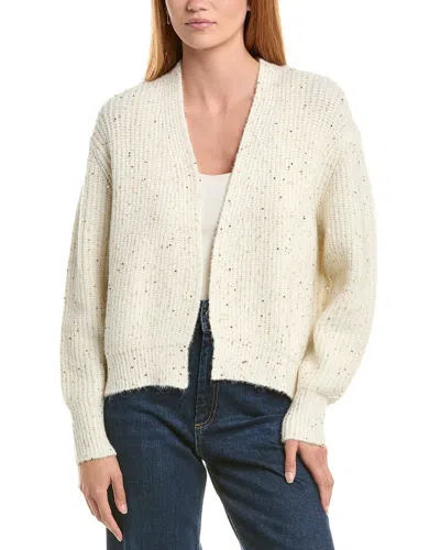 Forte Cashmere Sequin Mohair-blend Cardigan In White