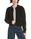Forte Cashmere Short Doubleknit Cashmere Shacket In Black