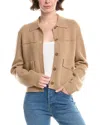 Forte Cashmere Short Doubleknit Cashmere Shacket In Brown