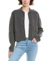 Forte Cashmere Short Doubleknit Cashmere Shacket In Gray