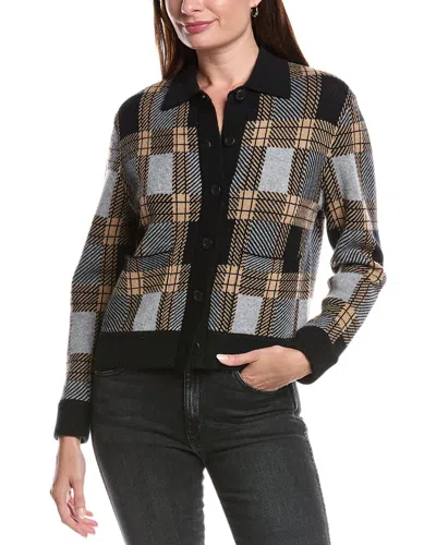 Forte Cashmere Short Plaid Wool & Cashmere-blend Shacket In Black