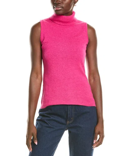Forte Cashmere Sleeveless Turtleneck Cashmere Sweater In Pink