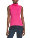 Forte Cashmere Sleeveless Turtleneck Cashmere Sweater In Pink