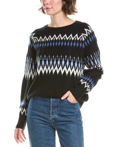 Forte Cashmere Slouchy Alpine Cashmere Sweater In Black