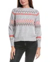 Forte Cashmere Slouchy Alpine Cashmere Sweater In Gray