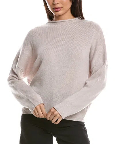 Forte Cashmere Slouchy Roll Trim Cashmere Pullover In Neutral