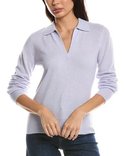 Forte Cashmere Split Neck Cashmere Polo Sweater In Gray