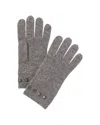 Forte Cashmere Square Metallic Studded Trim Cashmere Gloves