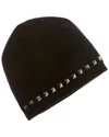 Forte Cashmere Square Metallic Studded Trim Cashmere Hat