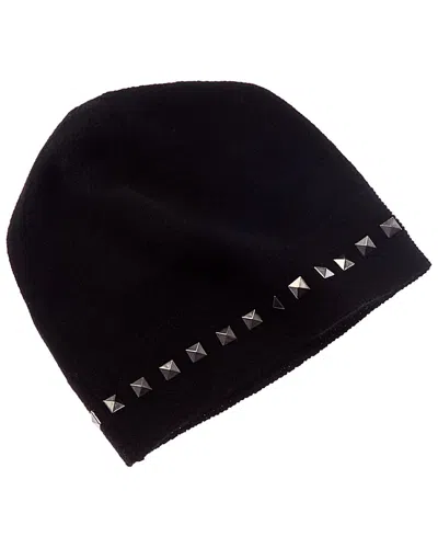 Forte Cashmere Square Metallic Studded Trim Cashmere Hat In Grey