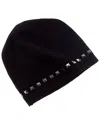 Forte Cashmere Square Metallic Studded Trim Cashmere Hat In Grey