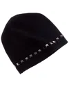 Forte Cashmere Square Metallic Studded Trim Cashmere Hat In Grey