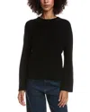 Forte Cashmere Studded Wool & Cashmere-blend Sweater In Black