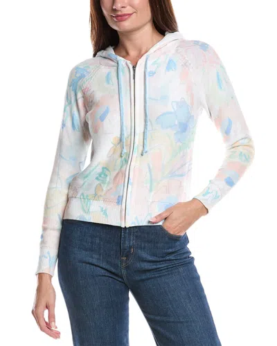FORTE CASHMERE SUNBLEACHED FLORAL ZIP HOODIE