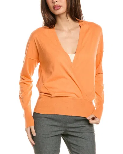 Forte Cashmere Surplice Cashmere-blend Pullover In Orange