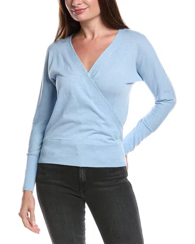 Forte Cashmere Surplice Silk & Cashmere-blend Sweater In Blue