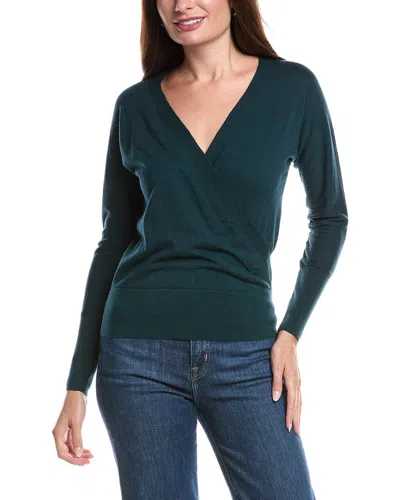 Forte Cashmere Surplice Silk & Cashmere-blend Sweater In Green