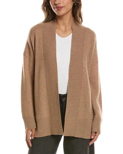 Forte Cashmere Textured 100% Cashmere Duster Cardigan In Blue