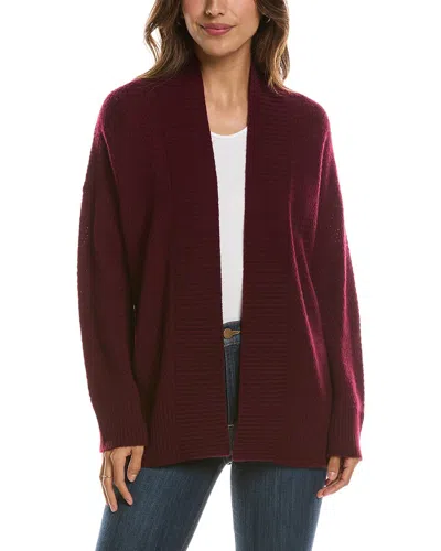 Forte Cashmere Textured 100% Cashmere Duster Cardigan In Burgundy