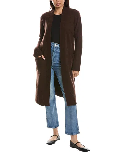 Forte Cashmere Textured Cashmere Duster Cardigan In Blue