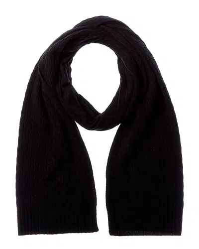 Forte Cashmere Textured Cashmere Scarf In Black